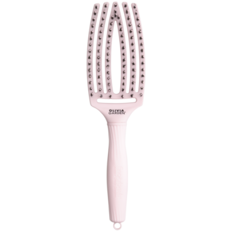Щітка для волосся Olivia Garden  Fingerbrush Care Iconic Boar&nylon Pastel Pink Medium (ID 2269)