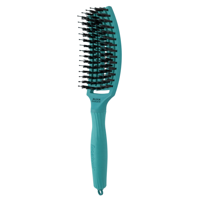 Щітка Olivia Garden Fingerbrush Care Iconic Boar&Nylon Blue Lagoon 