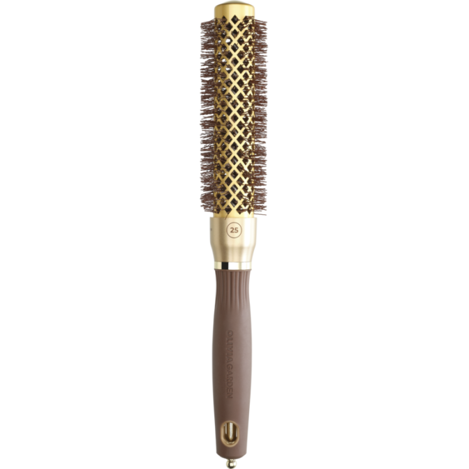 Брашинг Olivia Garden Expert Blowout Speed Wavy Bristles Gold & Brown d.25 от компании ИРИС