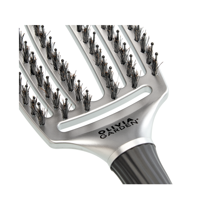 Щітка для укладання Olivia Garden FingerBrush Trinity Silver (ID1690) 