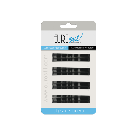 Невидимки Eurostil черные 70 мм 24 шт (01611/50)