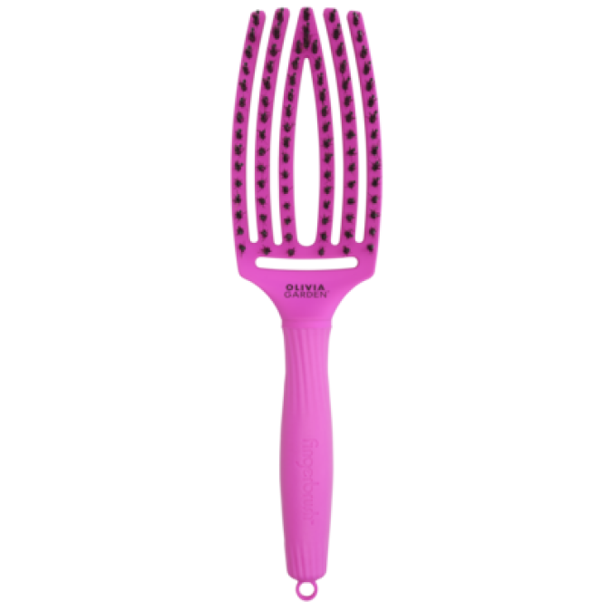 Щетка Olivia Garden fingerbrush boar&nylon thinkpink 2023 neon purple от компании ИРИС