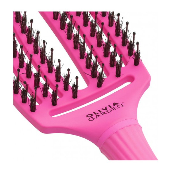 Щітка Olivia Garden fingerbrush boar&nylon thinkpink 2023 neon pink 