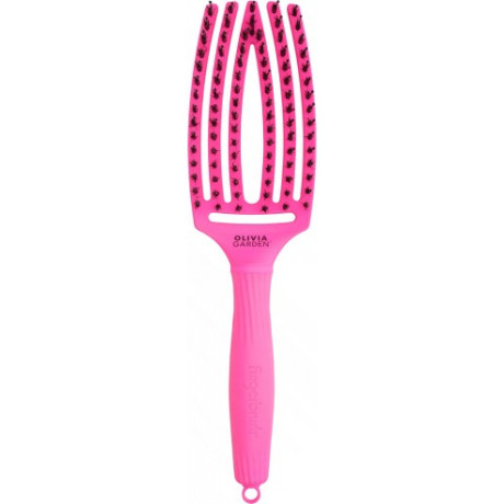 Щітка Olivia Garden fingerbrush boar&nylon thinkpink 2023 neon pink