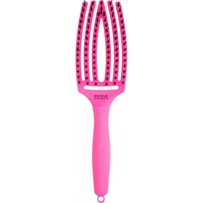 Щітка Olivia Garden fingerbrush boar&nylon thinkpink 2023 neon pink 