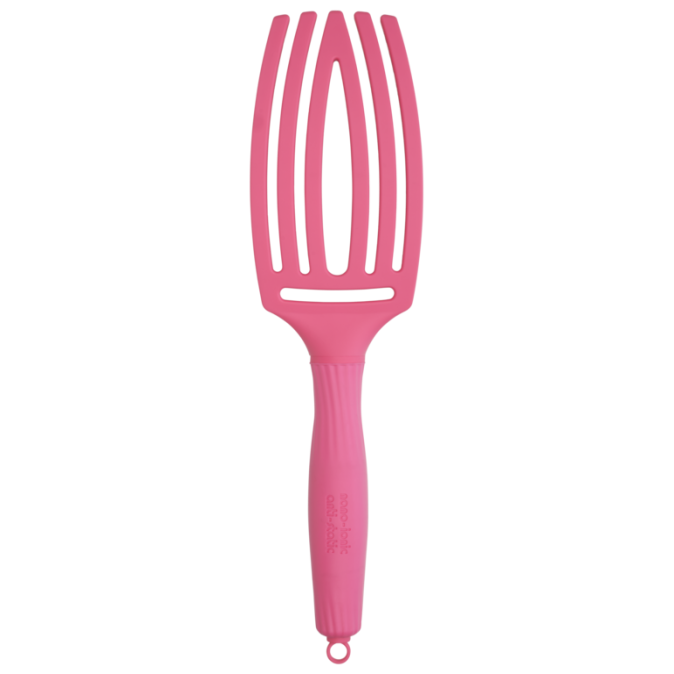 Професійна щітка для розплутування волосся Olivia Garden Fingerbrush Care Iconic Boar & Nylon Hot Pink M (арт. ID1200 / PR-FB1PC-BLUSH-HP) 