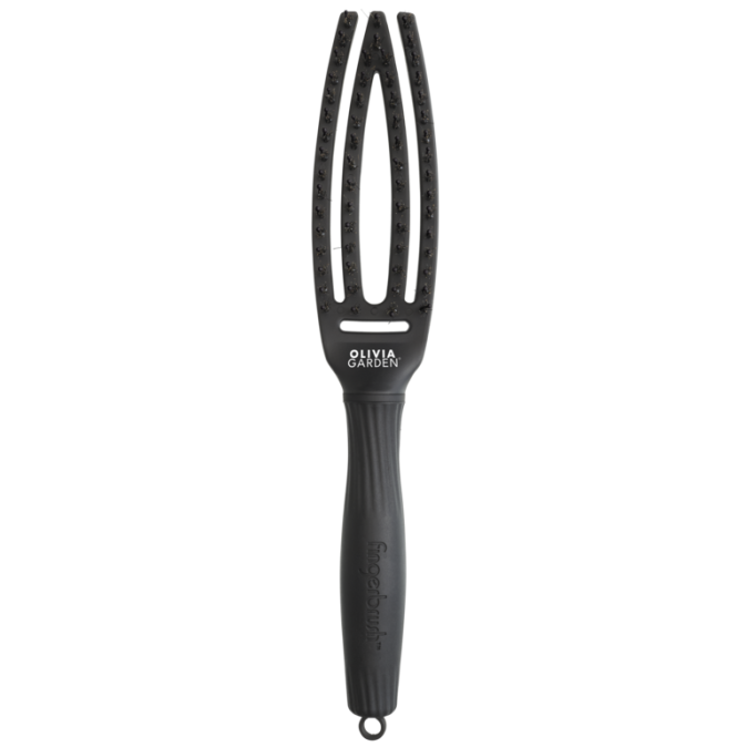 Професійна щітка для розплутування волосся Olivia Garden Fingerbrush Care Iconic Boar & Nylon Full Black S (арт. ID1730) 