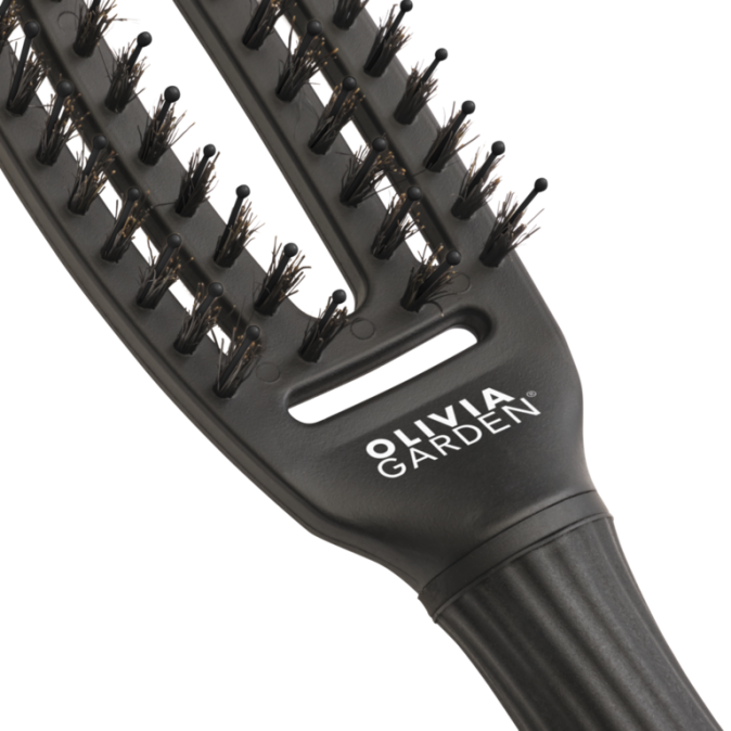 Професійна щітка для розплутування волосся Olivia Garden Fingerbrush Care Iconic Boar & Nylon Full Black S (арт. ID1730) 