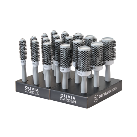 Дисплей Olivia Garden EXPERT BLOWOUT SHINE White & Grey Display 18pc 4x(20 + 25 + 35) 3x(45 + 55) (ID2011)
