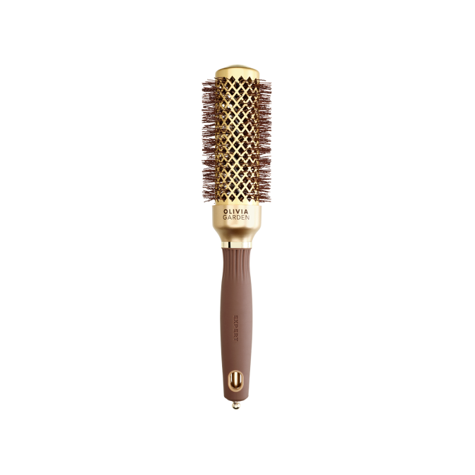 Браш Olivia Garden EXPERT BLOWOUT SHINE Wavy Bristles Gold & Brown 35 (ID2049) от компании ИРИС