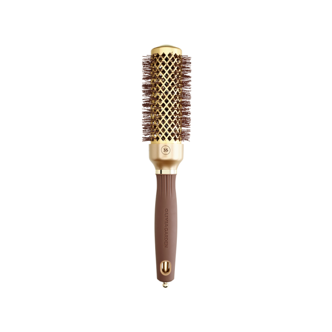 Браш Olivia Garden EXPERT BLOWOUT SHINE Wavy Bristles Gold & Brown 35 (ID2049) от компании ИРИС