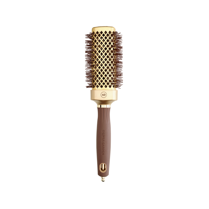 Браш Olivia Garden EXPERT BLOWOUT STRAIGHT Wavy Bristles Gold & Brown 40 (ID2059) 
