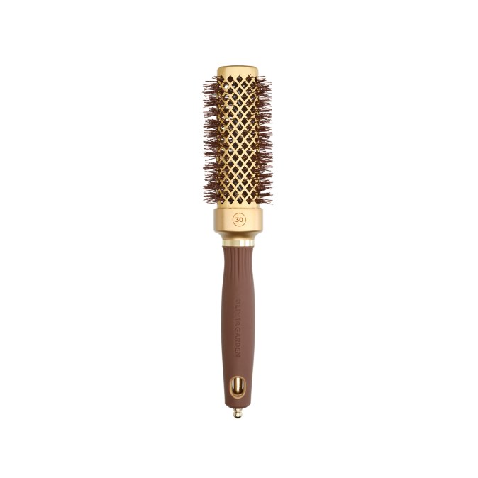 Браш Olivia Garden EXPERT BLOWOUT STRAIGHT Wavy Bristles Gold & Brown 30 (ID2058) 