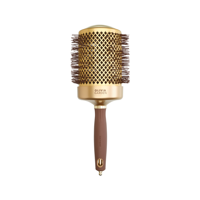 Браш Olivia Garden EXPERT BLOWOUT SHINE Wavy Bristles Gold & Brown 80 (ID2053) 