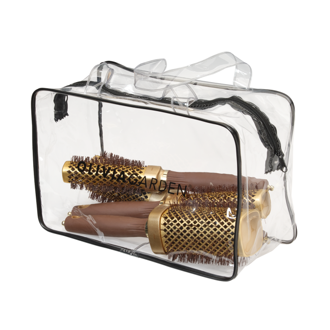 Набір брашів Olivia Garden EXPERT BLOWOUT STRAIGHT Gold & Brown Bag 4pc (20 + 30 + 40 + 50) (ID2061) 
