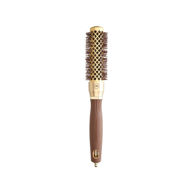 Браш Olivia Garden EXPERT BLOWOUT SHINE Wavy Bristles Gold & Brown 25 (ID2048) 
