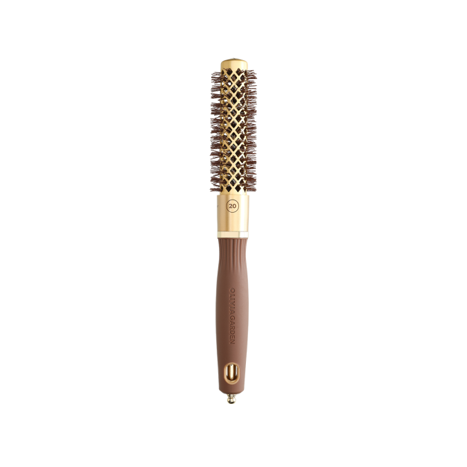 Браш Olivia Garden EXPERT BLOWOUT SHINE Wavy Bristles Gold & Brown 20 (ID2047) 