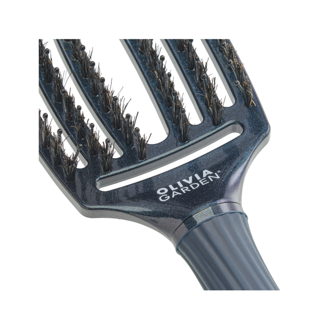 Щетка для волос Olivia Garden Fingerbrush Care Ionic boar&nylon Синий сапфир M (ID1825) от компании ИРИС
