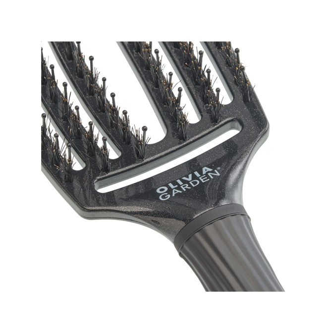 Щетка для волос Olivia Garden Fingerbrush Care Ionic boar&nylon Черный оникс M (ID1828) от компании ИРИС
