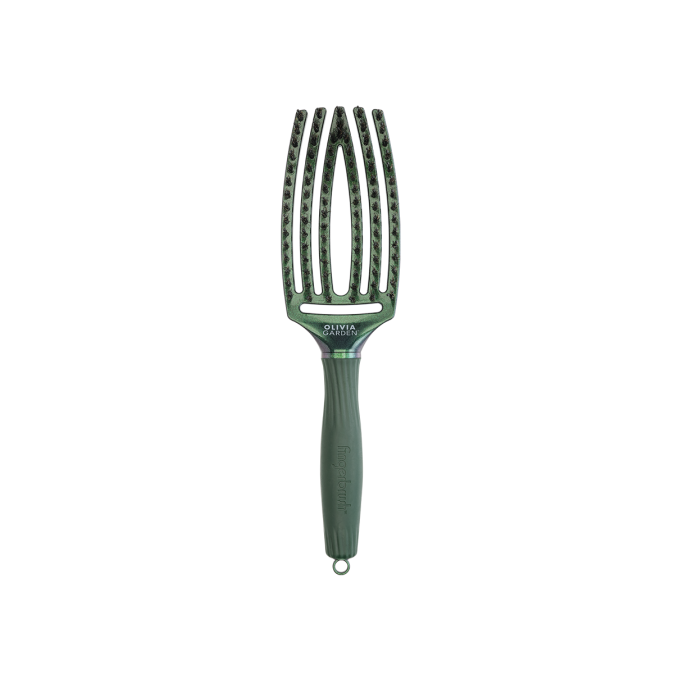 Щетка для волос Olivia Garden Fingerbrush Care Ionic boar&nylon Зеленый изумруд M (ID1826) от компании ИРИС