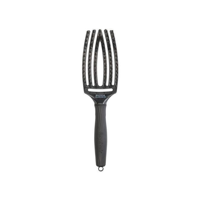 Щетка для волос Olivia Garden Fingerbrush Care Ionic boar&nylon Черный оникс M (ID1828) от компании ИРИС