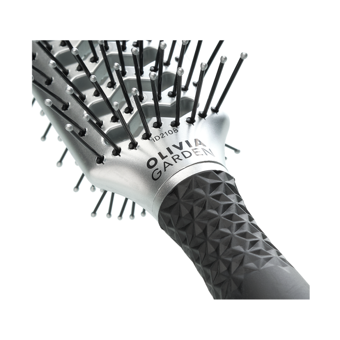 Щітка для волосся Olivia Garden ESSENTIAL STYLE DOUBLE TUNNEL Nylon/Double Bristles Silver (ID2108) 