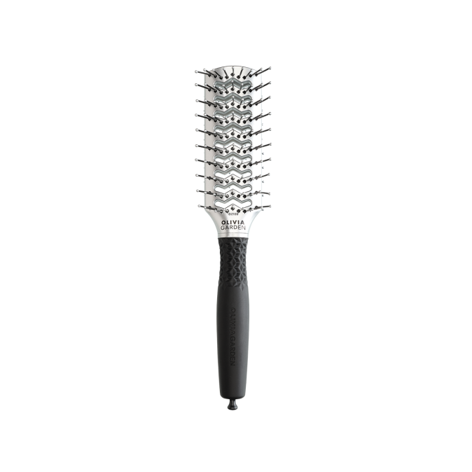 Щітка для волосся Olivia Garden ESSENTIAL STYLE DOUBLE TUNNEL Nylon/Double Bristles Silver (ID2108) 
