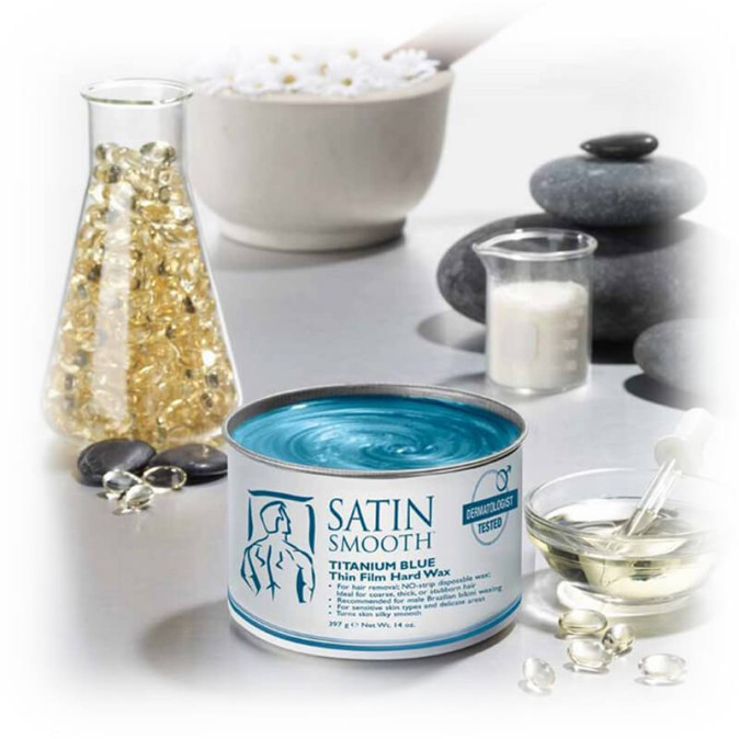 Горячий воск в банке титаново-синий SATIN SMOOTH, 400 мл (SSW14MPE) от компании ИРИС