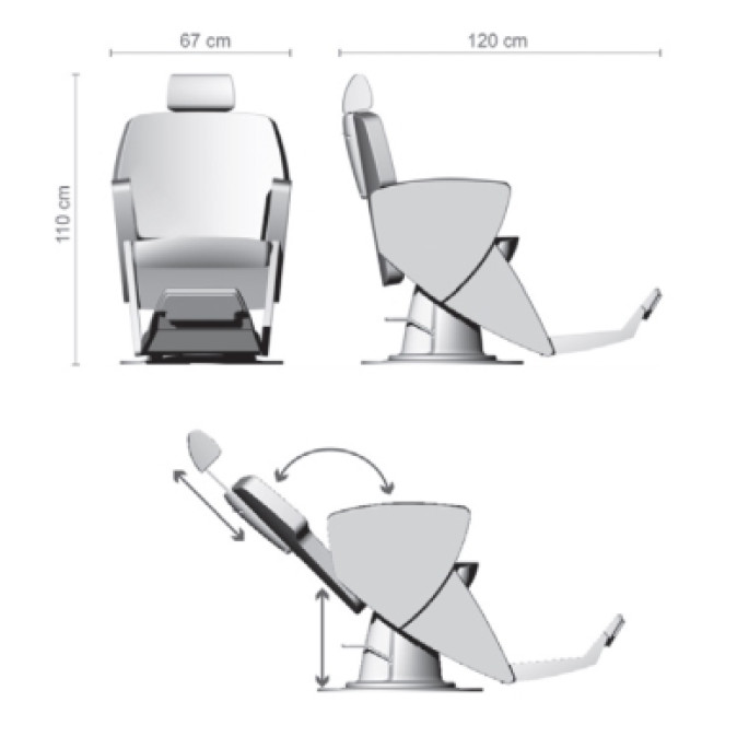 Крісло перукарське CERIOTTI Jupiter 507, база диск rif. 4/m 