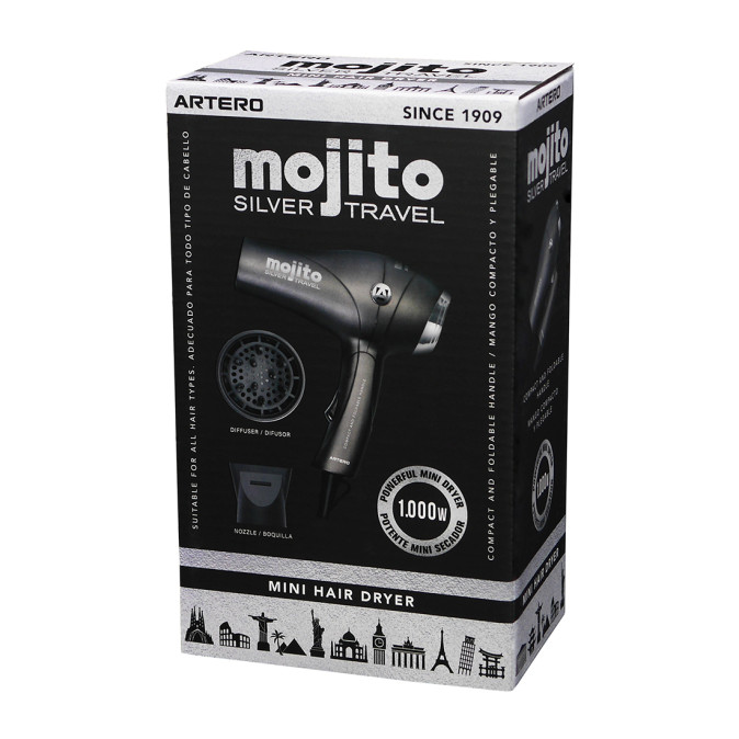 ФЕН ДОРОЖНЫЙ ARTERO MOJITO Серебряный 1000W (S304) от компании ИРИС