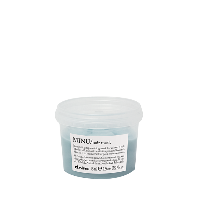 MINU Hair Mask Відновлювальна маска для блиску та збереження кольору фарбованого волосся Essential Haircare Davines, 75 мл 