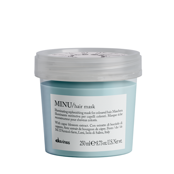 MINU Hair Mask Відновлювальна маска для блиску та збереження кольору фарбованого волосся Essential Haircare Davines, 250 мл 