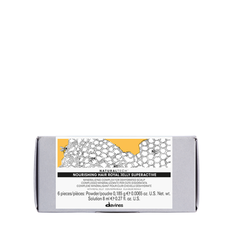 NOURISHING Royal jelly superactive Живильний суперактивний комплекс Королівське желе для зневодненої шкіри голови Naturaltech Davines, 6x8 мл