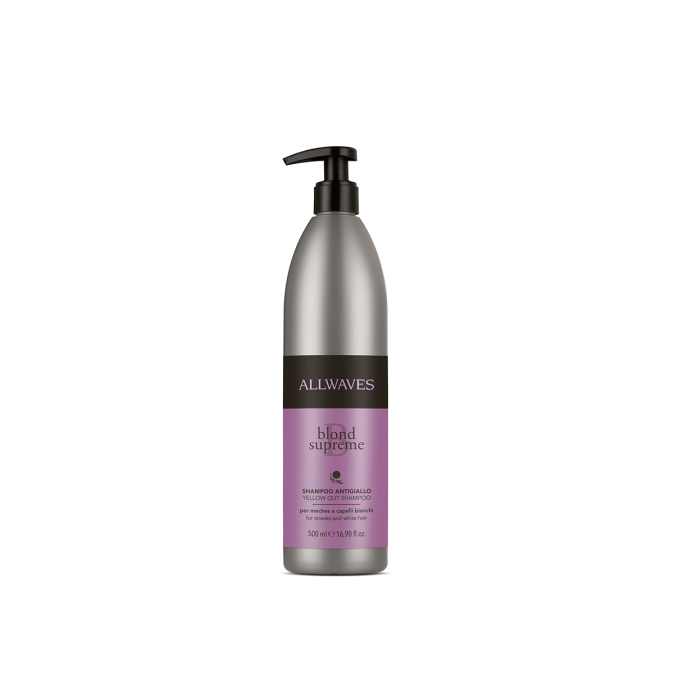 Шампунь для нейтралізації жовтизни ALLWAVES BLOND SUPREME YELLOW OUT SHAMPOO, 500 мл 