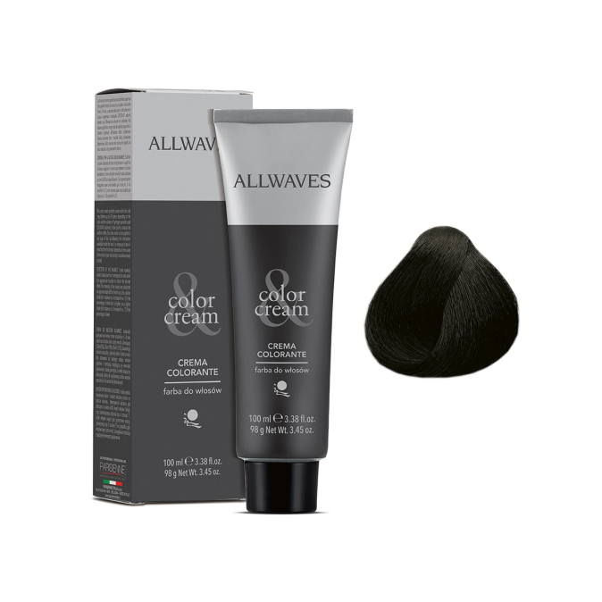 Крем-краска для волос ALLWAVES COLOR CREAM 1.00 Интенсивный чёрный от компании ИРИС