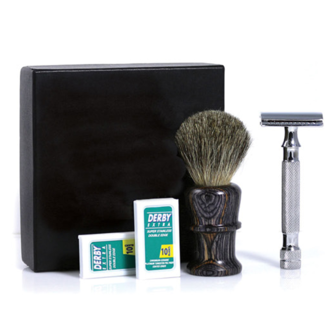 Подарочный набор для бритья IRIS (Safe Razor, Brush & Blades) от компании ИРИС