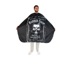 Пеньюар перукарський Eurostil Barber Shop Logo на кнопках 140х160 см