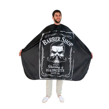 Пеньюар перукарський Eurostil Barber Shop Logo на кнопках 140х160 см