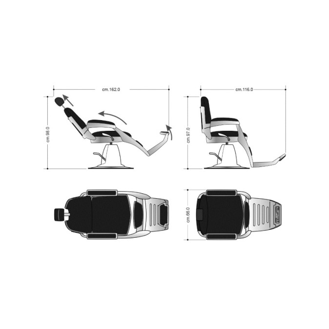 Крісло барберське CERIOTTI Jupiter 388, база дисків rif. 4/m 