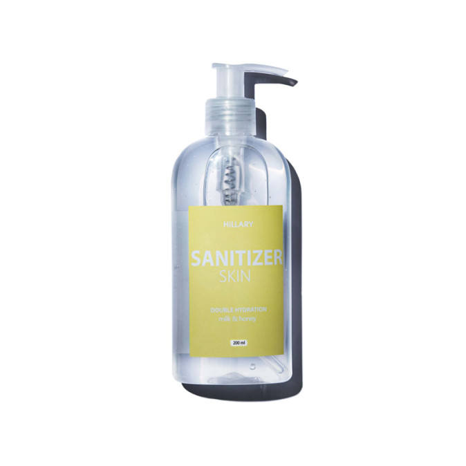 Антисептик Санитайзер HiLLARY Skin SANITIZER DOUBLE HYDRATION milk & honey 200 мл от компании ИРИС