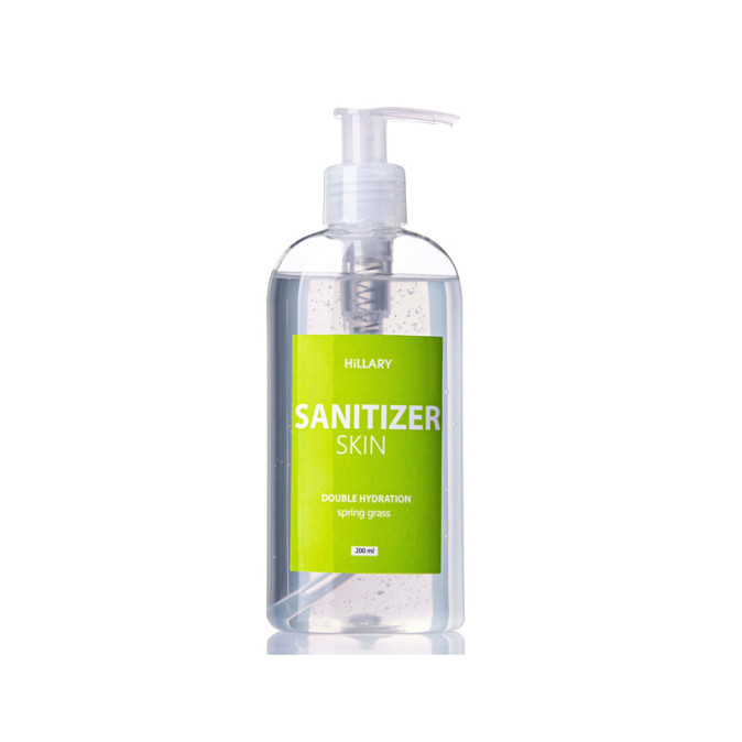 Антисептик Санитайзер HiLLARY Skin SANITIZER DOUBLE HYDRATION spring grass 200 мл от компании ИРИС