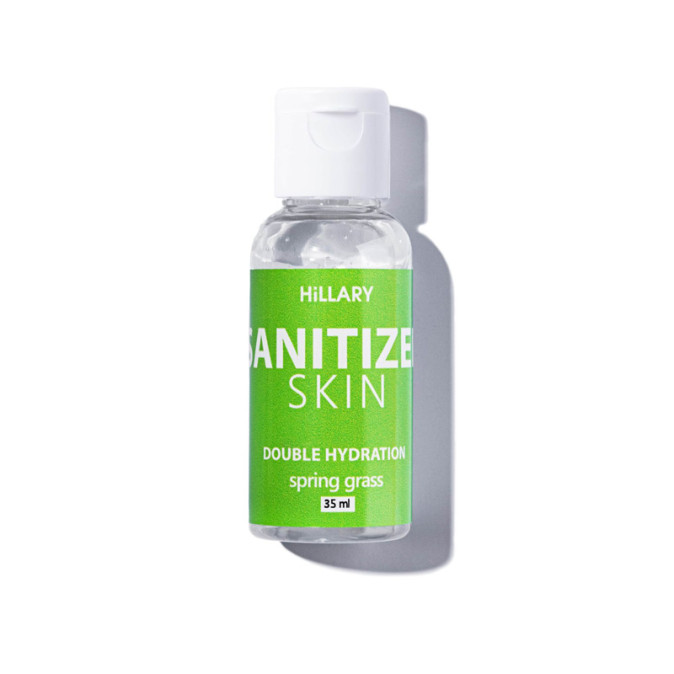 Антисептик Санитайзер HiLLARY Skin SANITIZER DOUBLE HYDRATION spring grass, 35 мл 