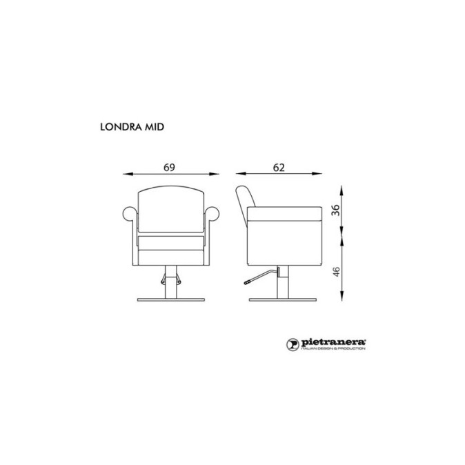 Крісло перукарське PIETRANERA LONDRA OPTIMA (115B.56) 